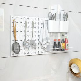 Pegboard Combination Wall Organizer Kit with Hooks and Magnetic Accessories for Garage, Office or Home Storage